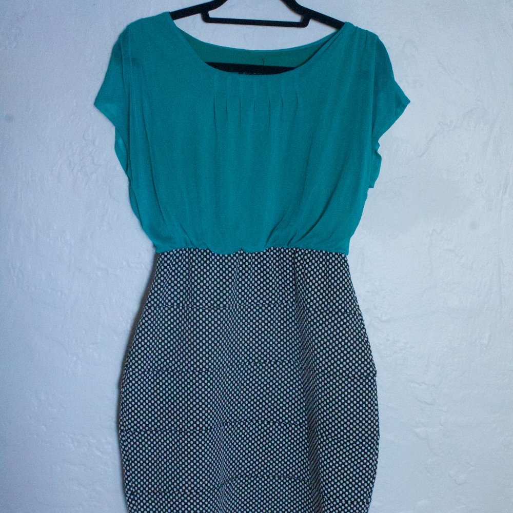 Enfocus fitted pencil polka dot dress